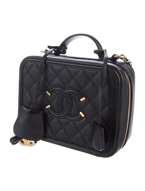 chanel filigree vanity case small price|chanel vintage vanity case bag.